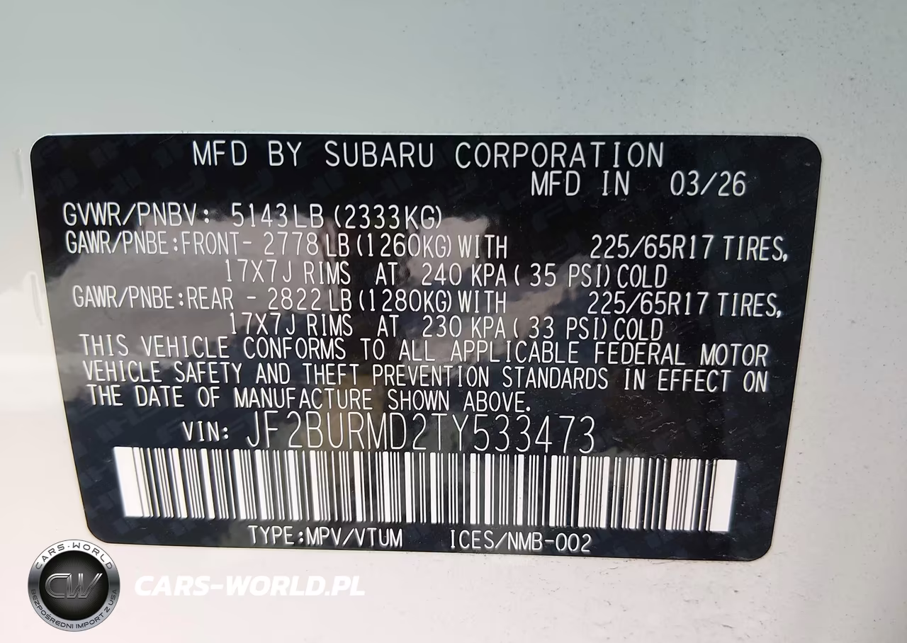 2026 Subaru Outback Wilderness VIN:JF2BURMD2TY533473 - 9
