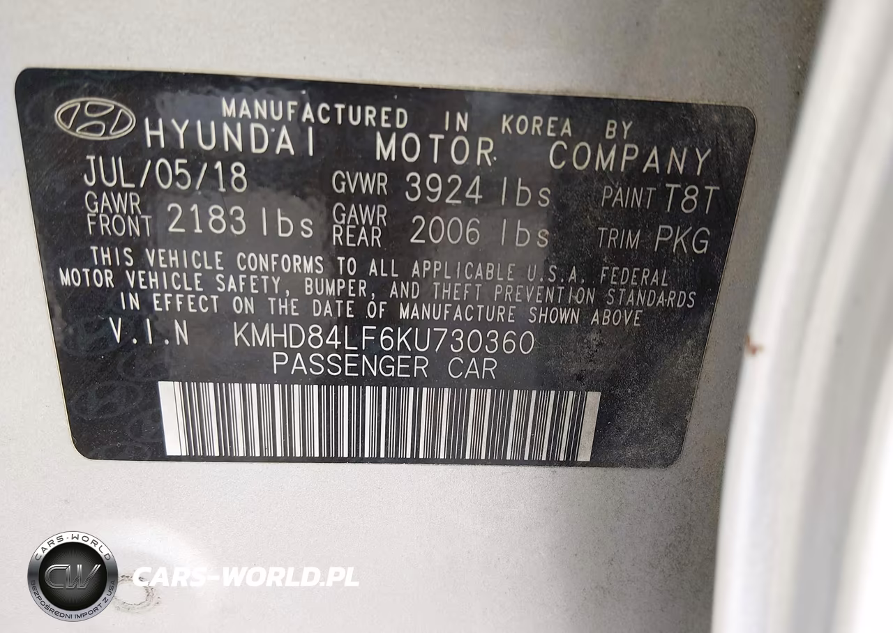 2019 Hyundai Elantra Sel VIN:KMHD84LF6KU730360 - 9