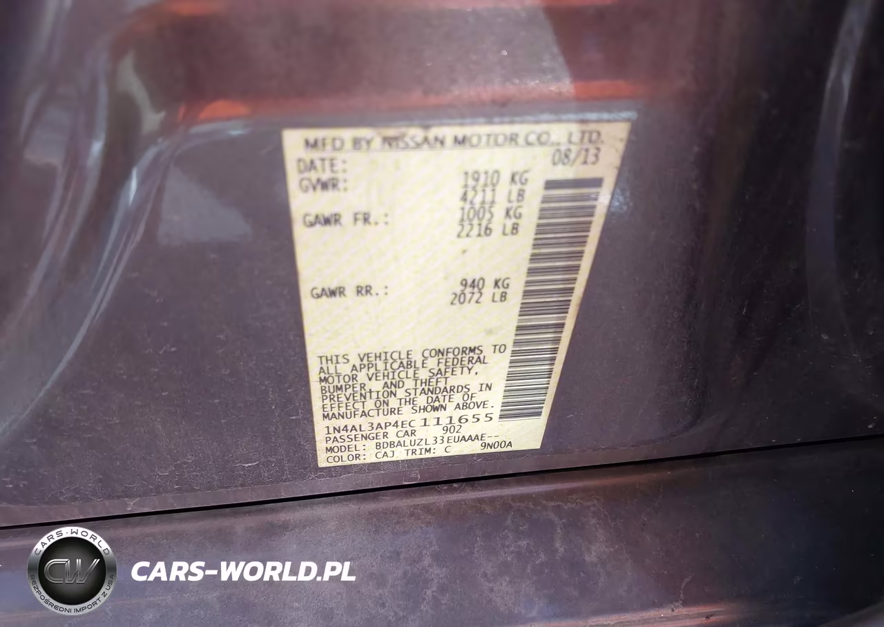 2014 Nissan Altima 2.5 Sv VIN:1N4AL3AP4EC111655 - 9