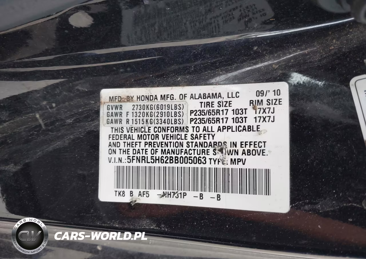 2011 Honda Odyssey Ex-L VIN:5FNRL5H62BB005063 - 9