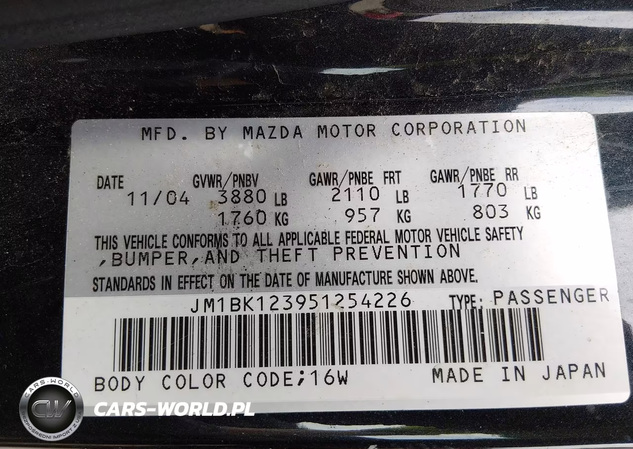 2005 Mazda Mazda3 S VIN:JM1BK123951254226 - 9