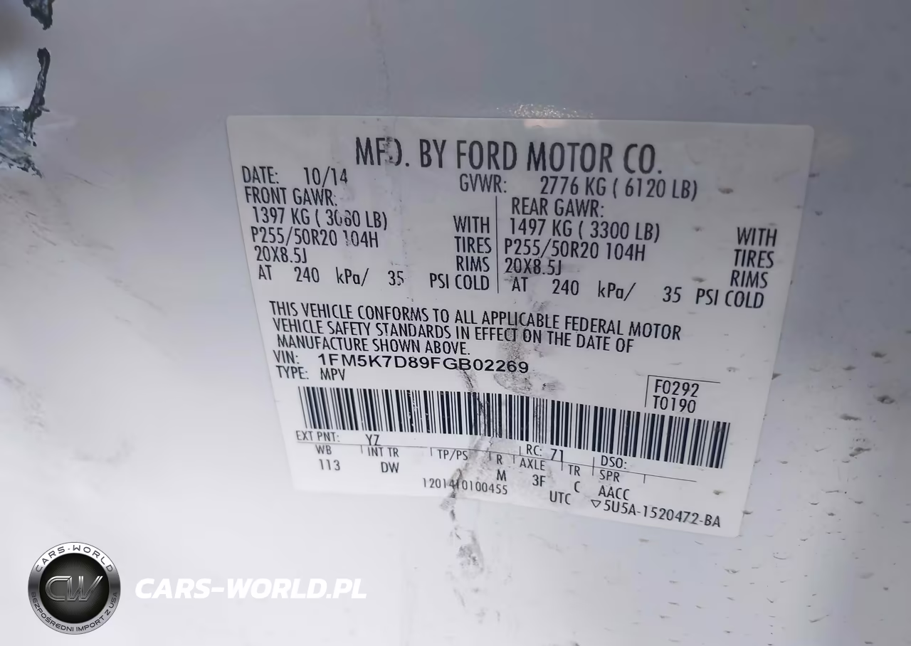 2015 Ford Explorer Xlt VIN:1FM5K7D89FGB02269 - 9