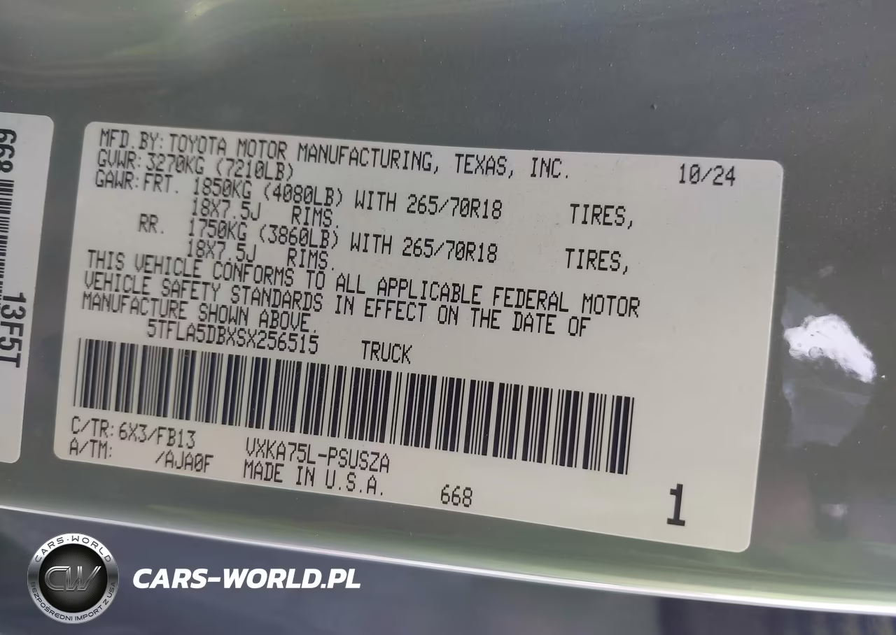2025 Toyota Tundra Sr5 VIN:5TFLA5DBXSX256515 - 9