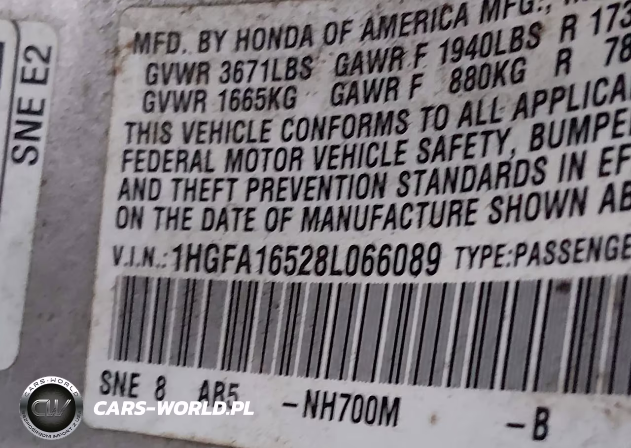 2008 Honda Civic Lx VIN:1HGFA16528L066089 - 9