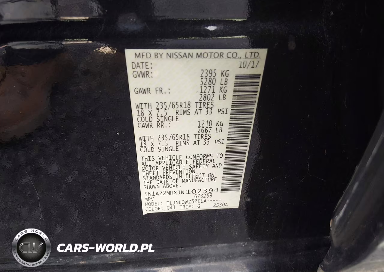 2018 Nissan Murano Sv VIN:5N1AZ2MHXJN102394 - 9