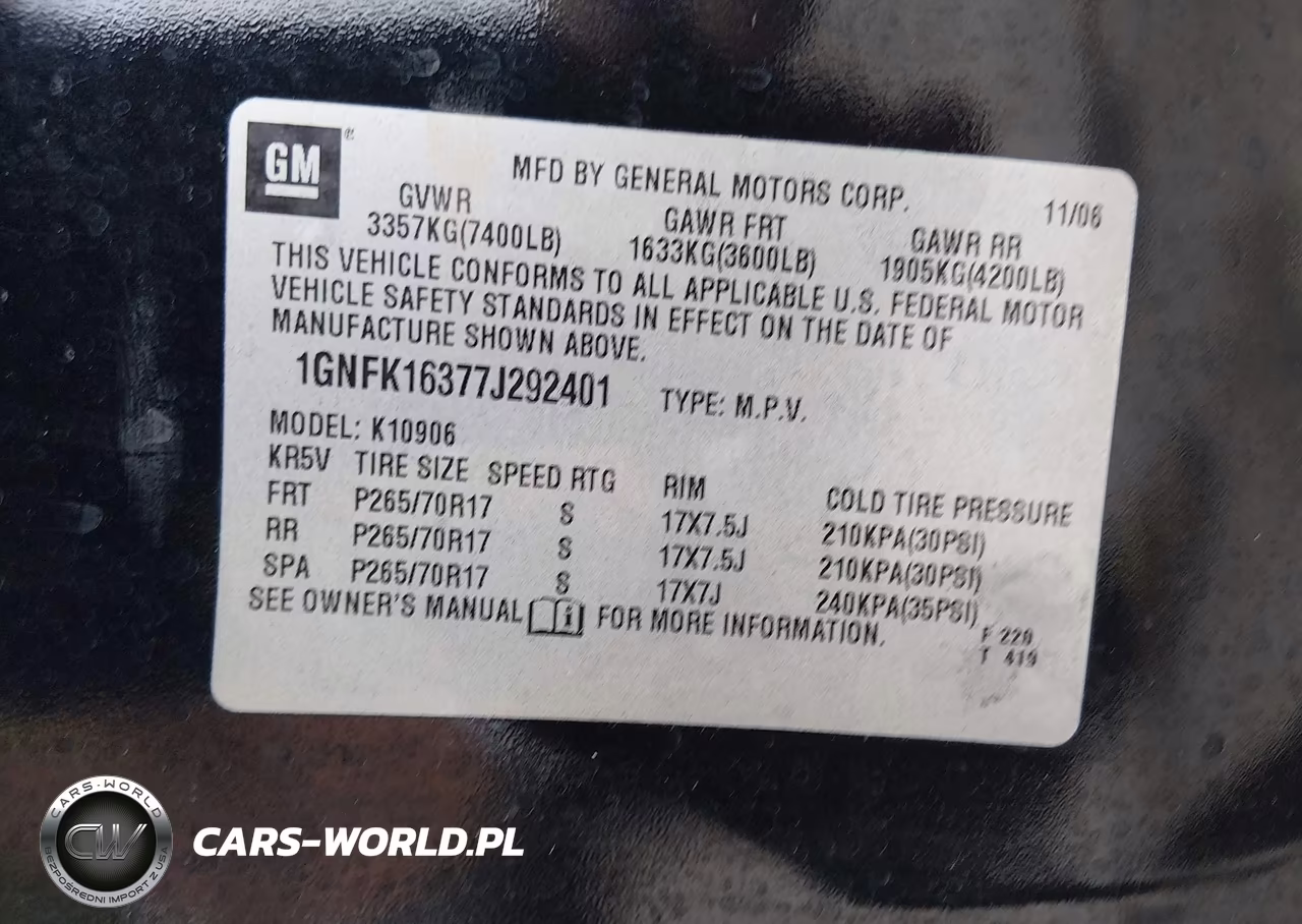 2007 Chevrolet Suburban Ls VIN:1GNFK16377J292401 - 9