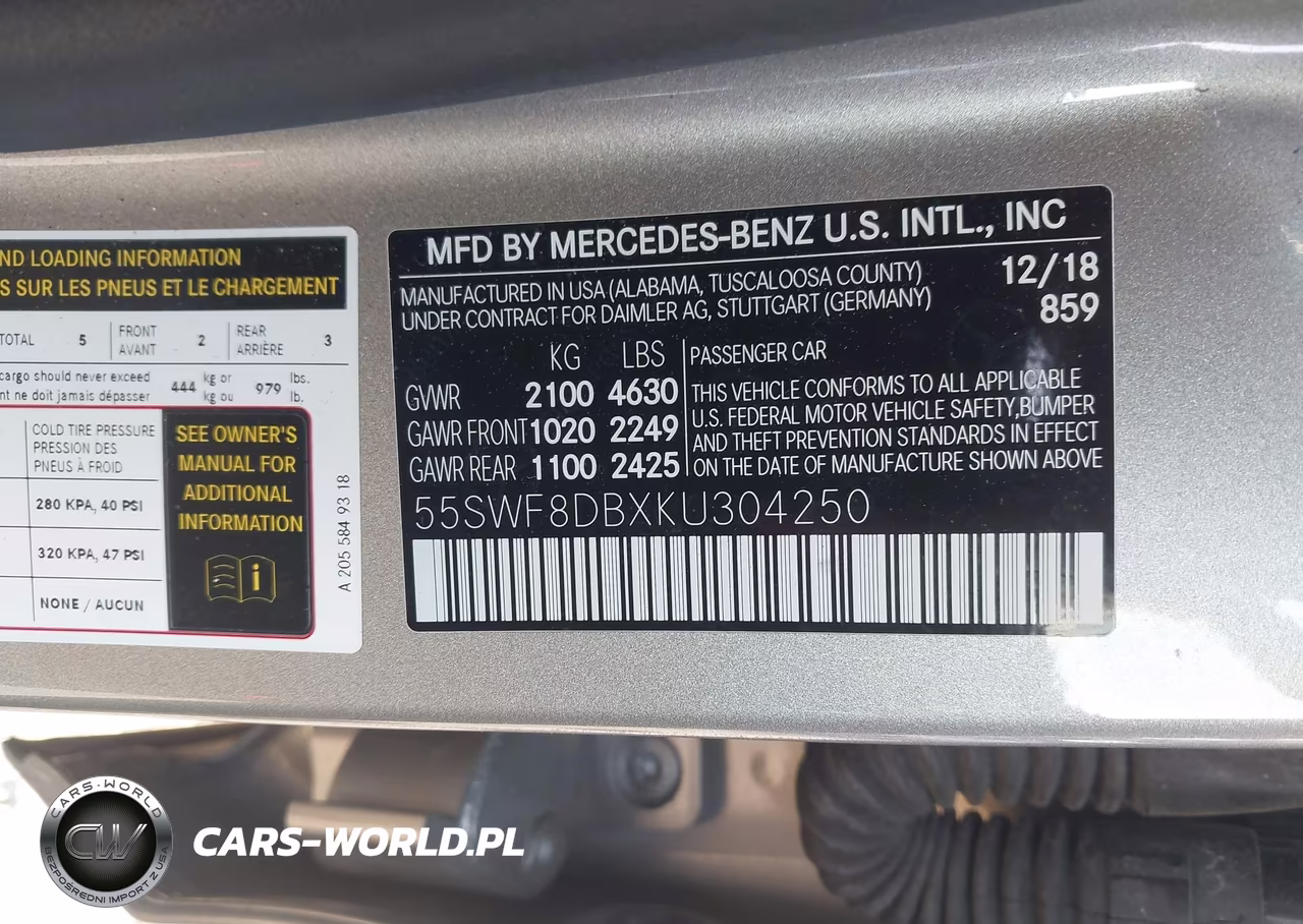 2019 Mercedes-Benz C 300 VIN:55SWF8DBXKU304250 - 9
