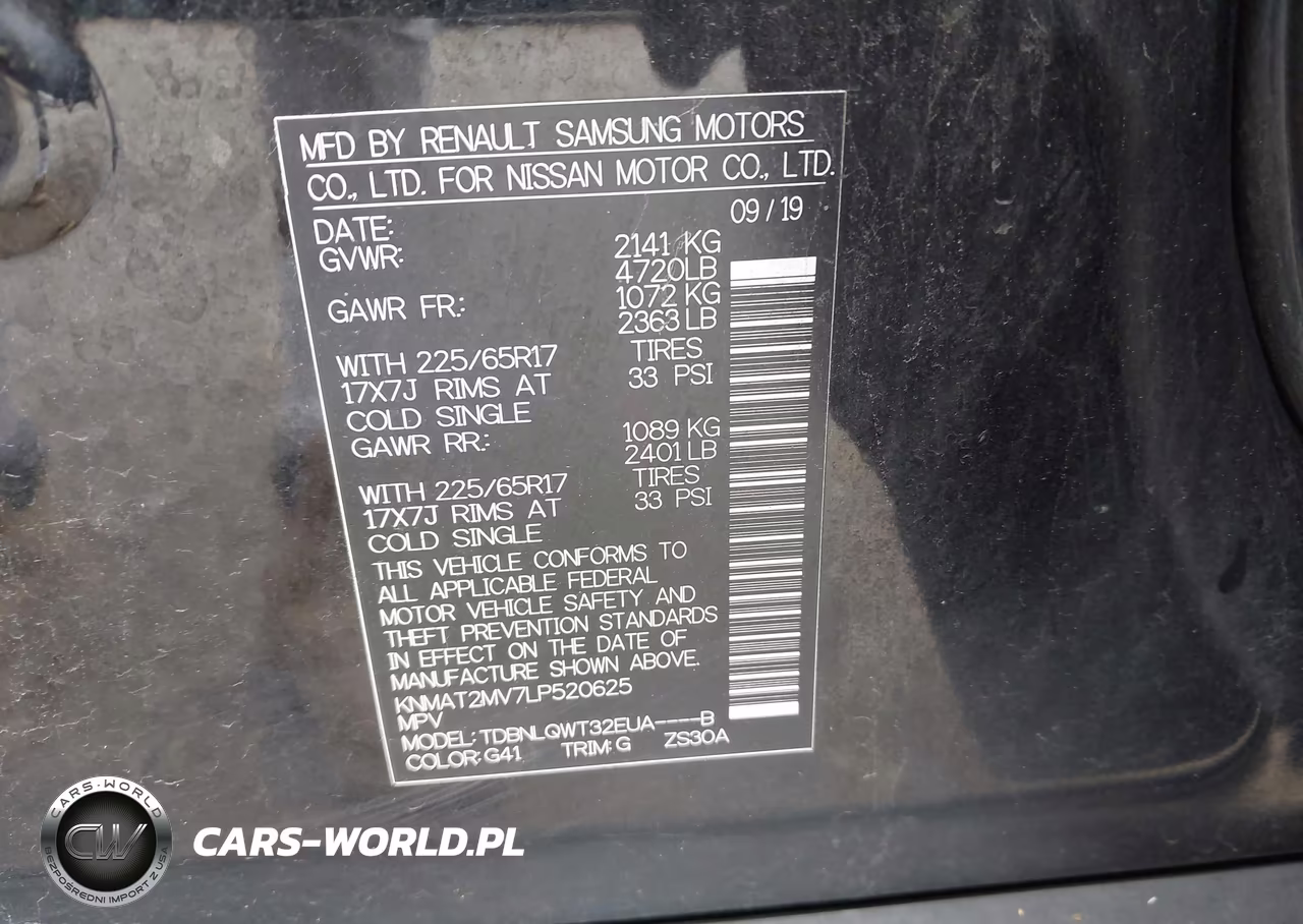 2020 Nissan Rogue Sv Intelligent Awd VIN:KNMAT2MV7LP520625 - 9