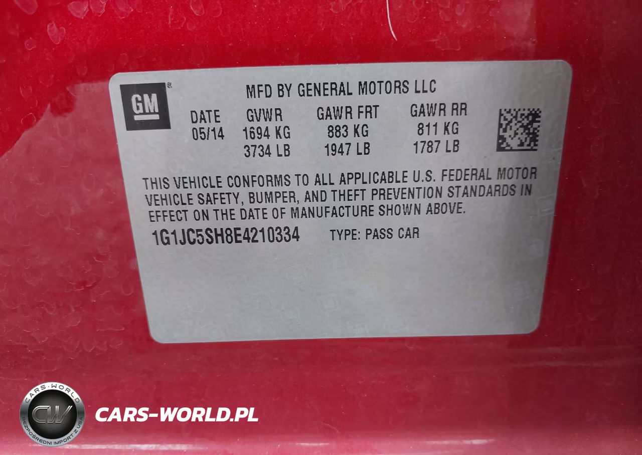 2014 Chevrolet Sonic Lt Auto VIN:1G1JC5SH8E4210334 - 9