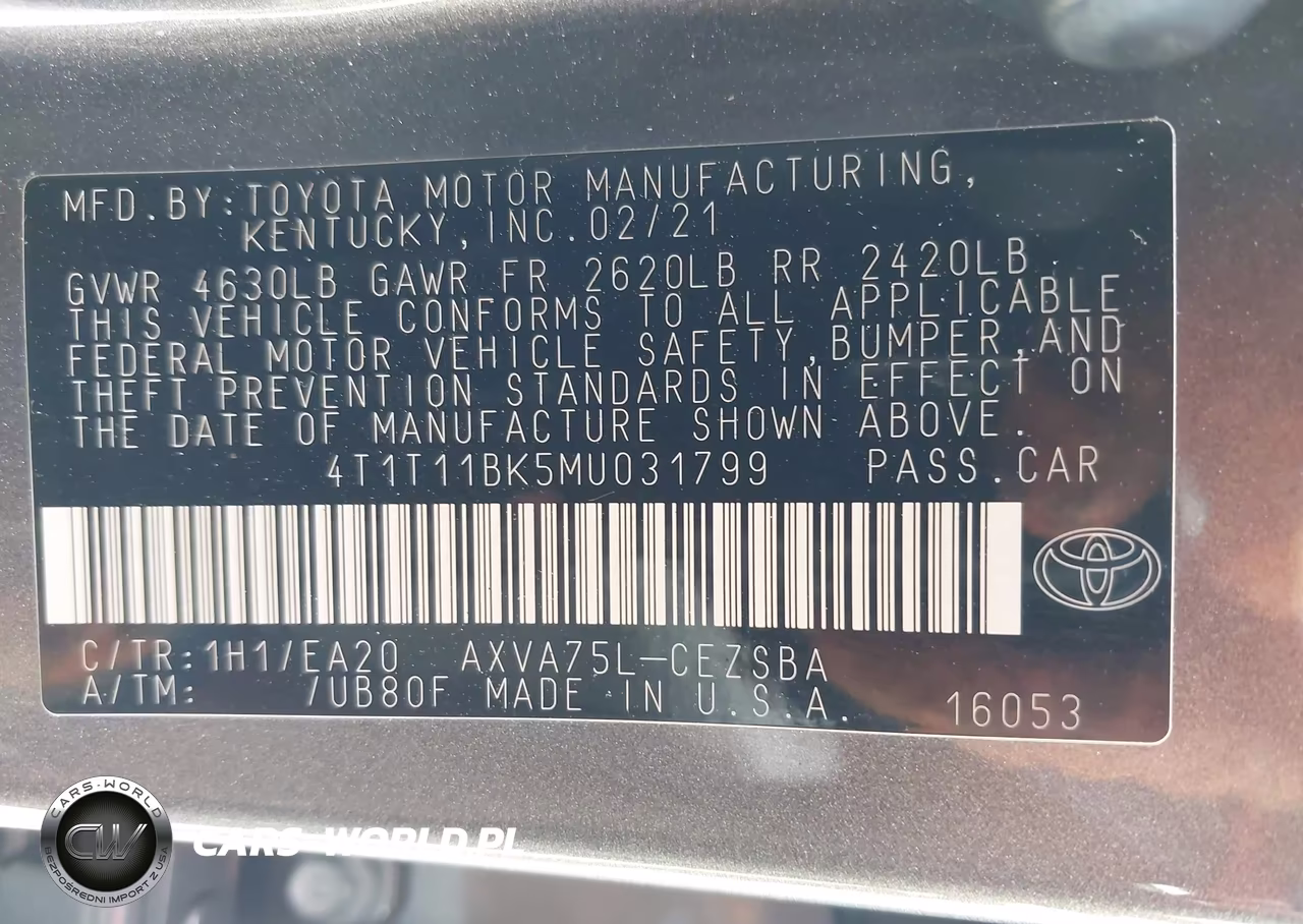 2021 Toyota Camry Se Awd VIN:4T1T11BK5MU031799 - 9