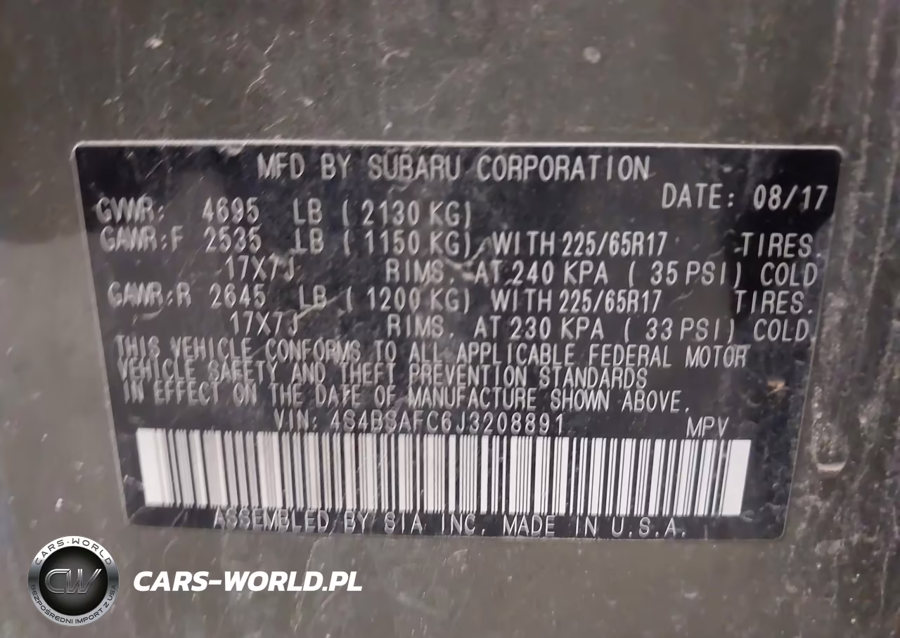 2018 Subaru Outback 2.5I Premium VIN:4S4BSAFC6J3208891 - 9