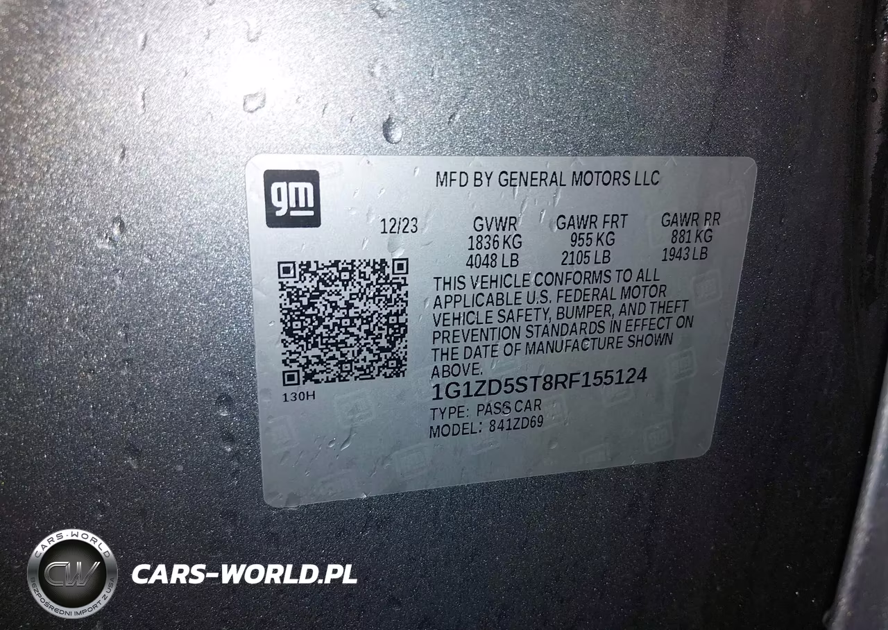2024 Chevrolet Malibu Fwd 1Lt VIN:1G1ZD5ST8RF155124 - 9