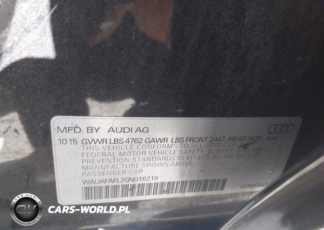 2016 Audi A4 2.0T Premium VIN:WAUAFAFL2GN016219 - 9