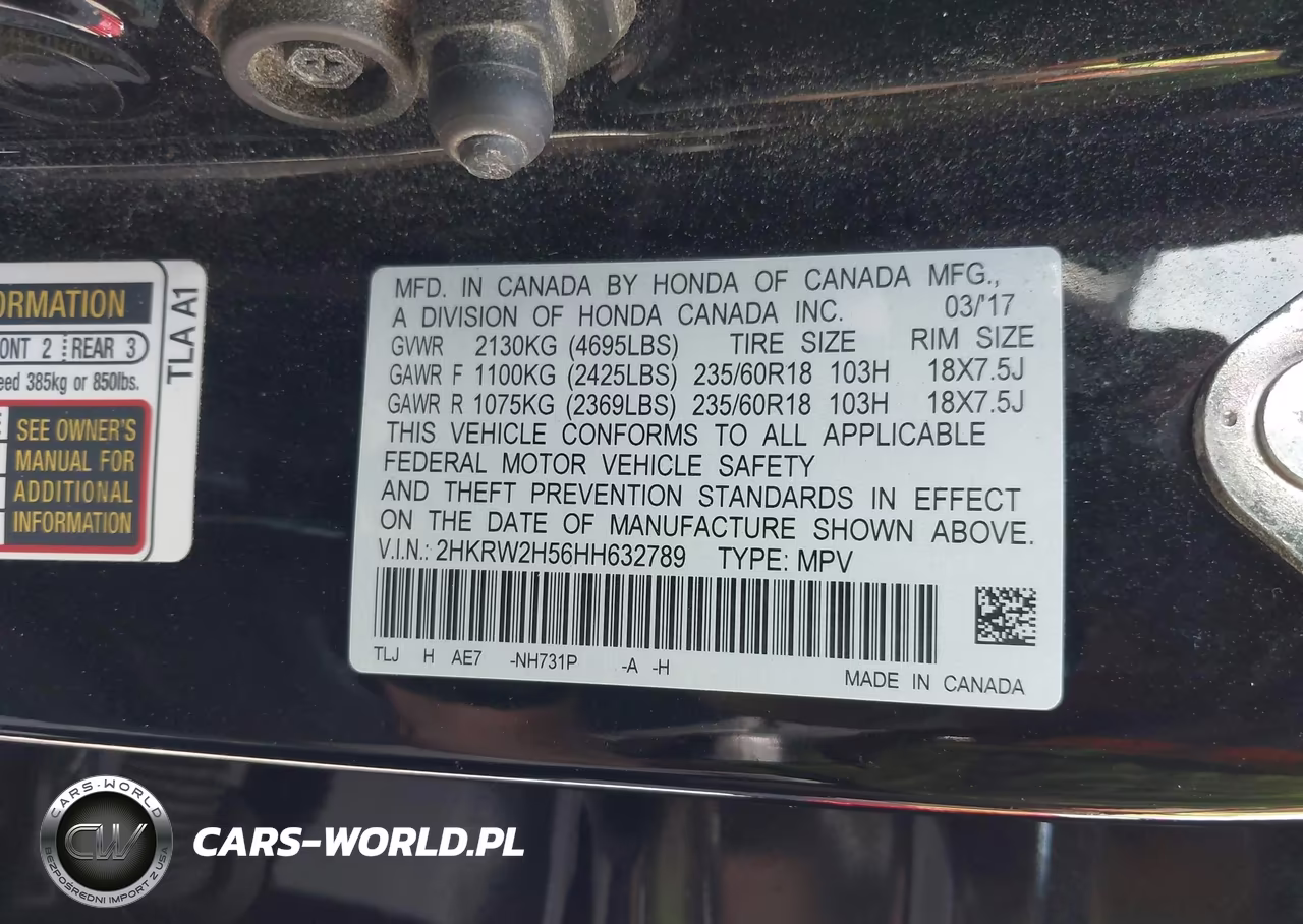 2017 Honda Cr-V Ex VIN:2HKRW2H56HH632789 - 9