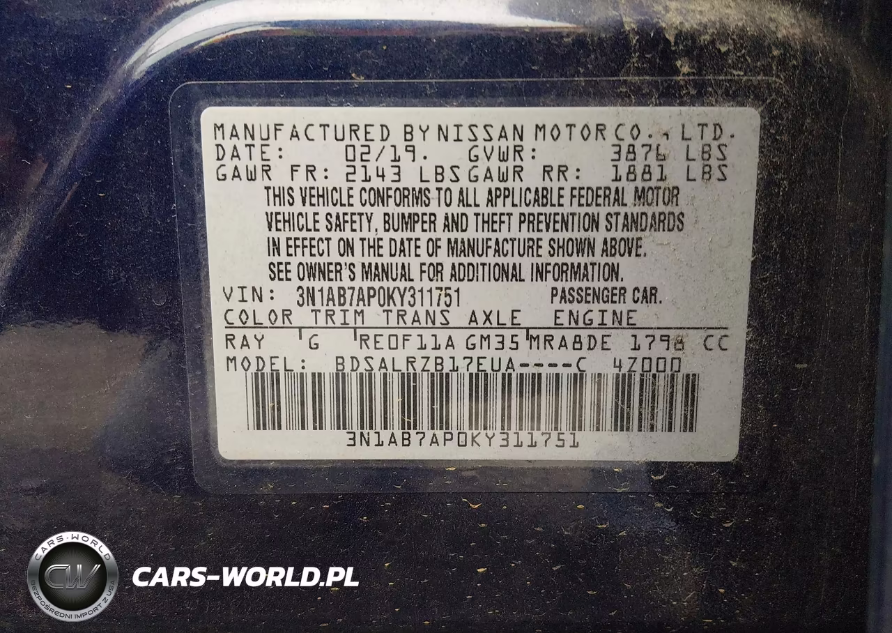 2019 Nissan Sentra Sr VIN:3N1AB7AP0KY311751 - 9