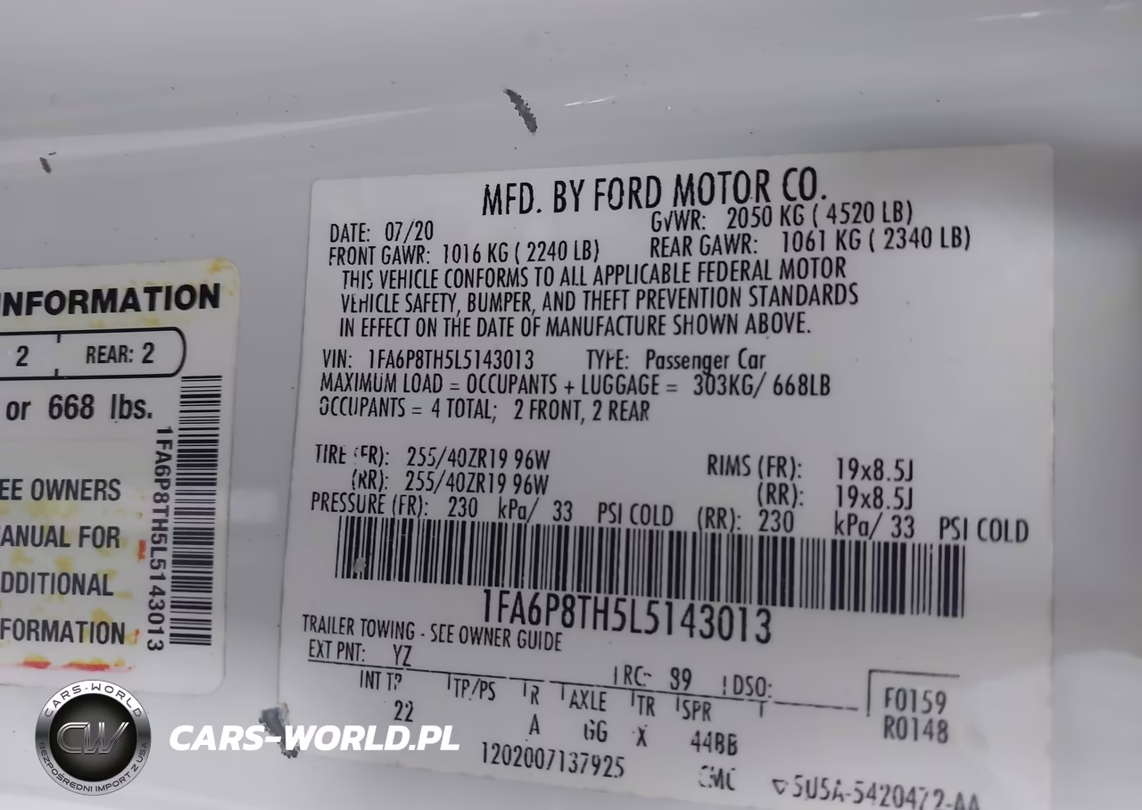 2020 Ford Mustang Ecoboost Fastback VIN:1FA6P8TH5L5143013 - 9