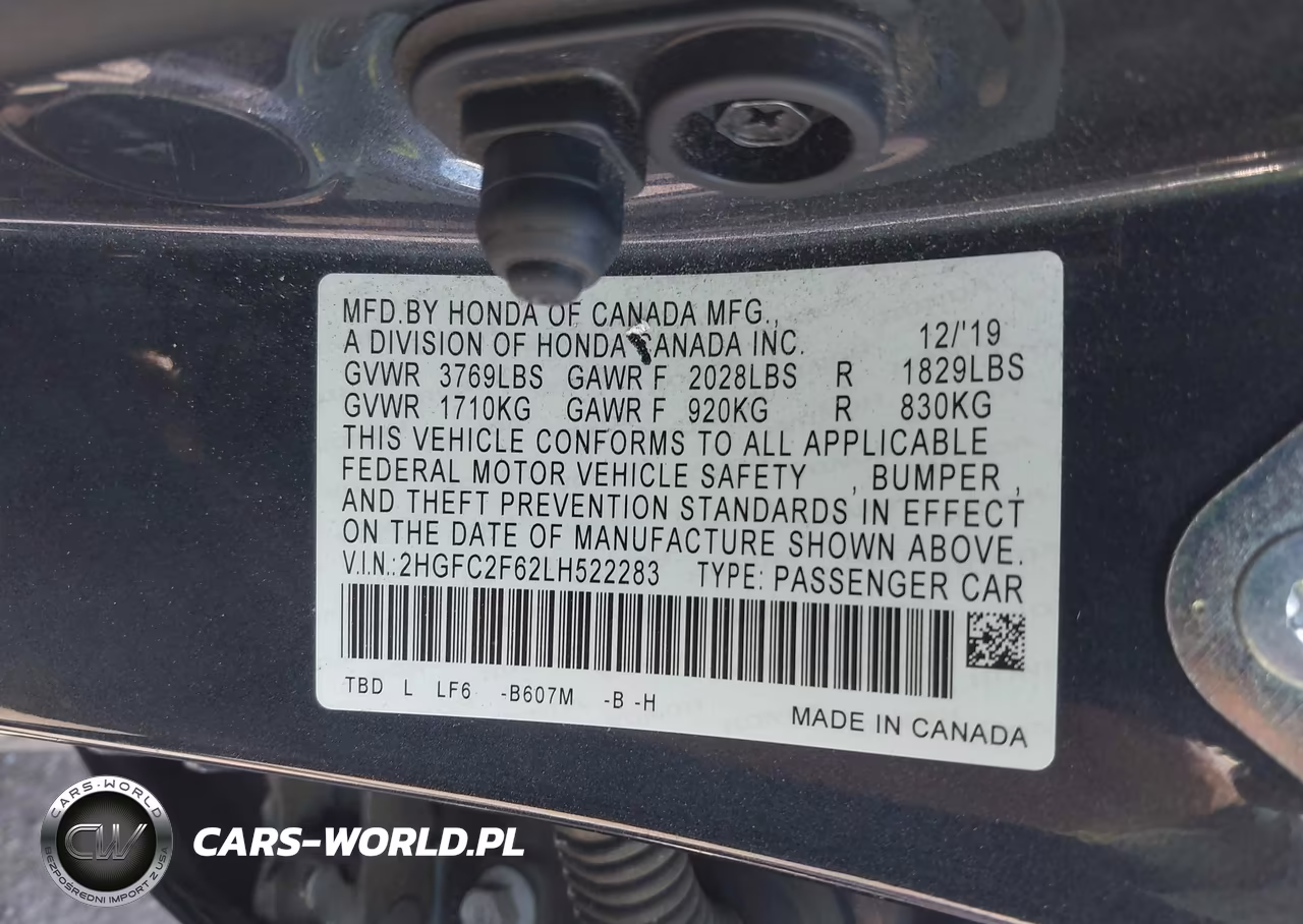 2020 Honda Civic Lx VIN:2HGFC2F62LH522283 - 9