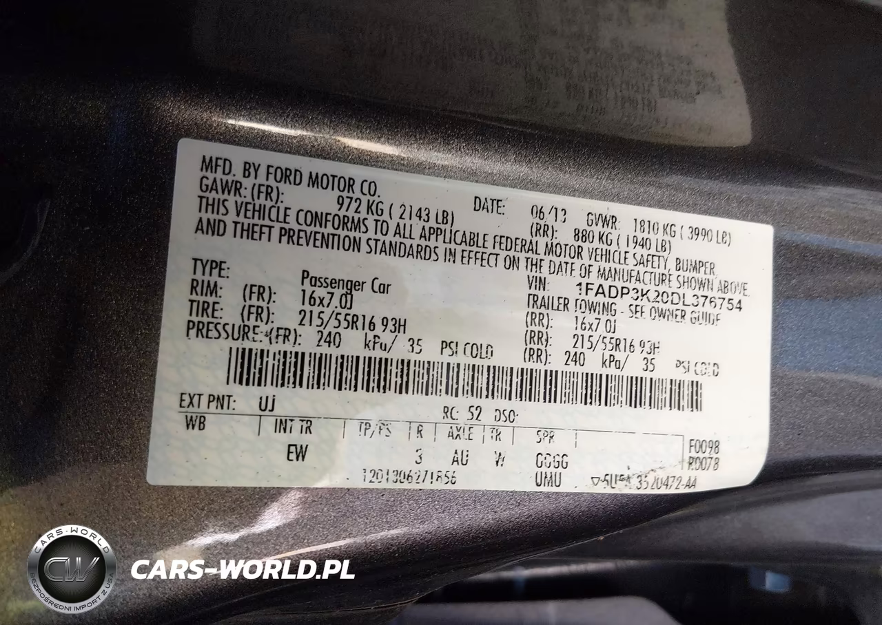 2013 Ford Focus Se VIN:1FADP3K20DL376754 - 9
