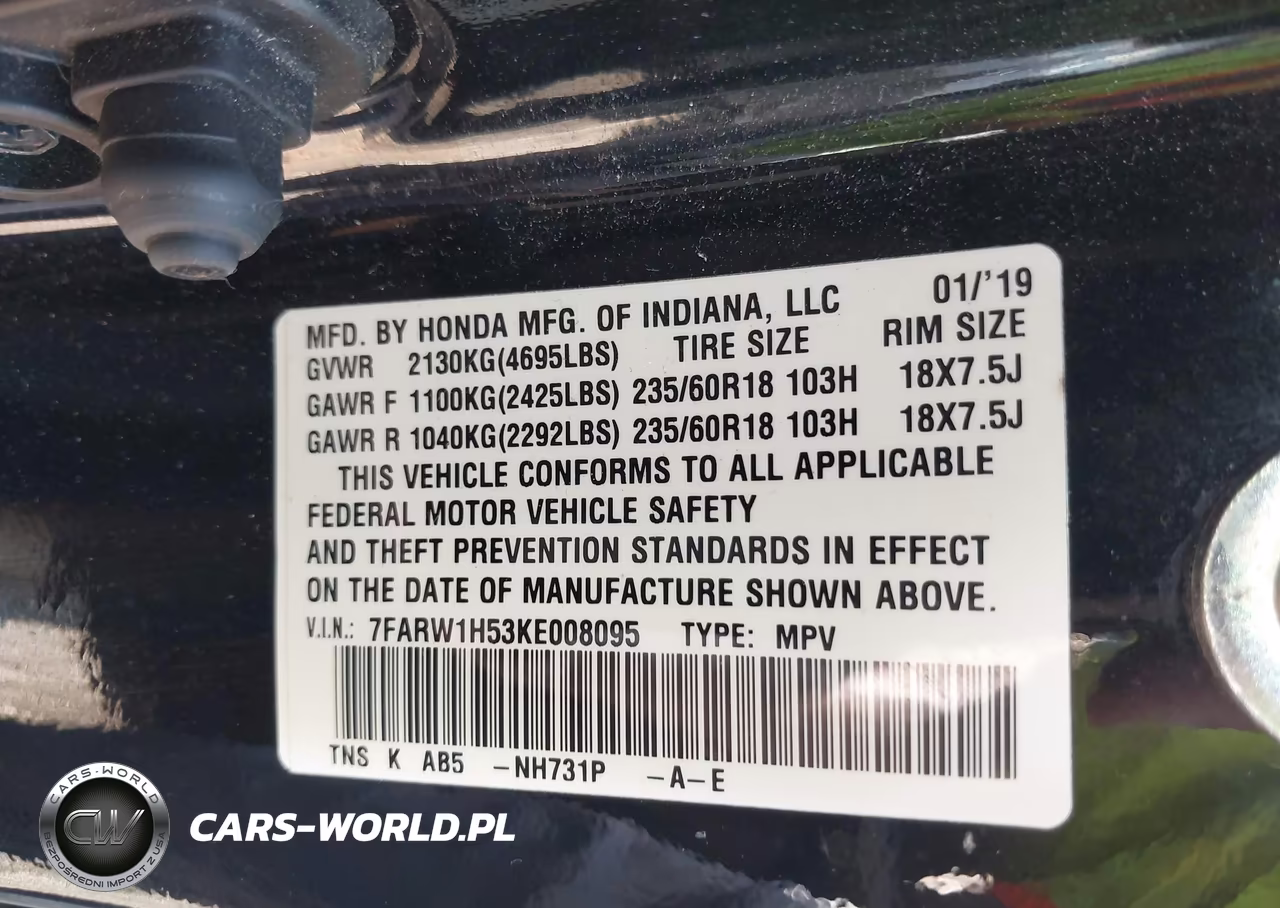 2019 Honda Cr-V Ex VIN:7FARW1H53KE008095 - 9