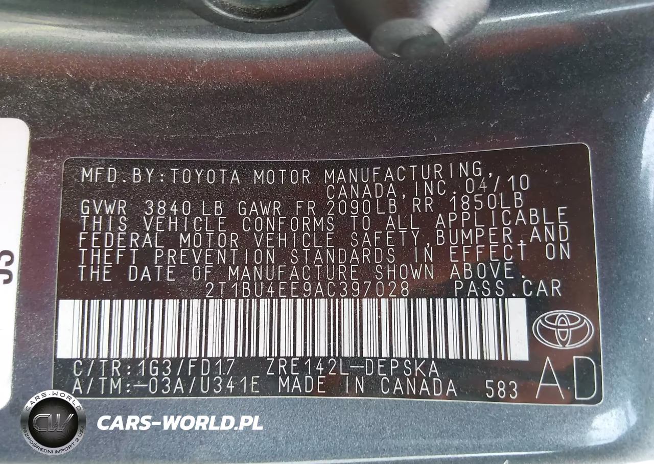2010 Toyota Corolla S VIN:2T1BU4EE9AC397028 - 9