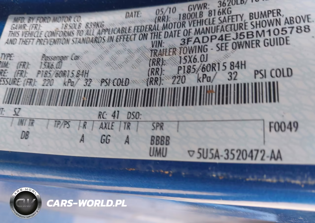 2011 Ford Fiesta Se VIN:3FADP4EJ5BM105788 - 9
