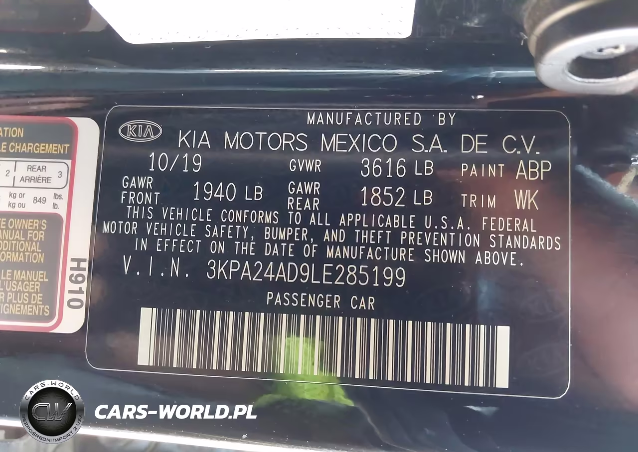 2020 Kia Rio S VIN:3KPA24AD9LE285199 - 9
