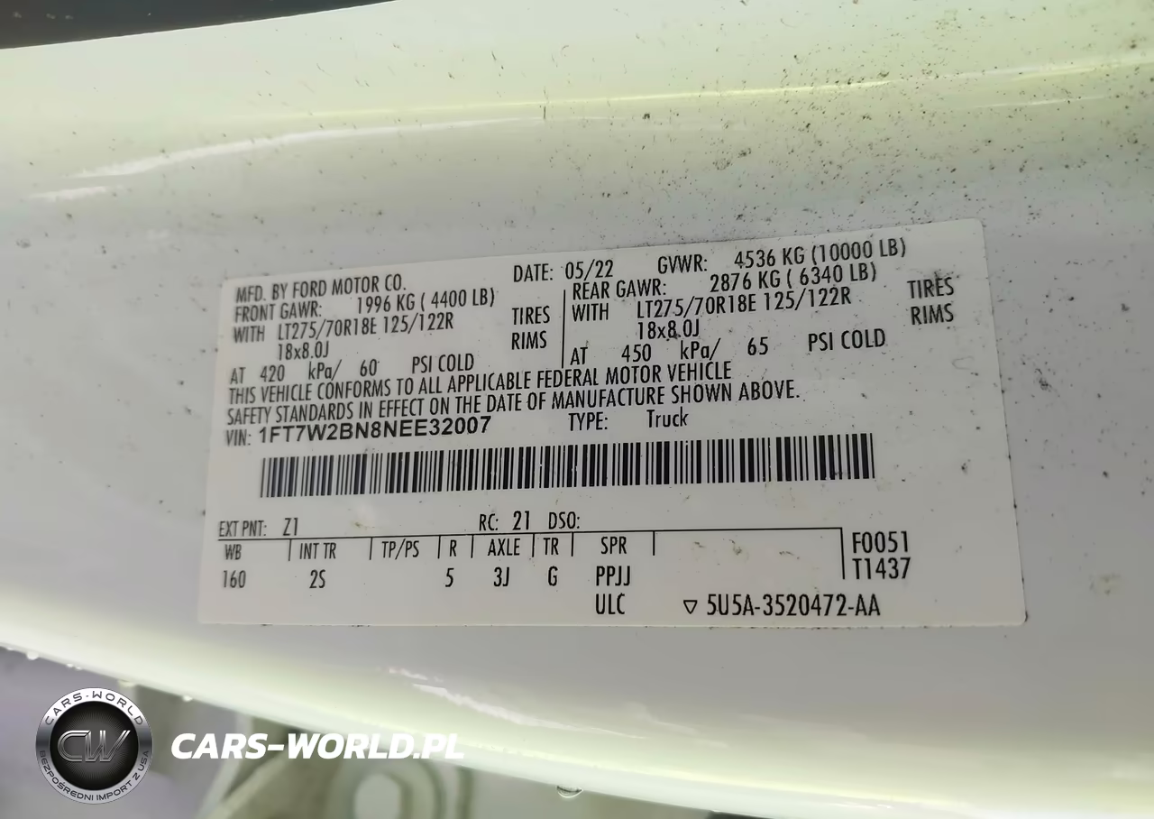 2022 Ford F-250 Xlt VIN:1FT7W2BN8NEE32007 - 9