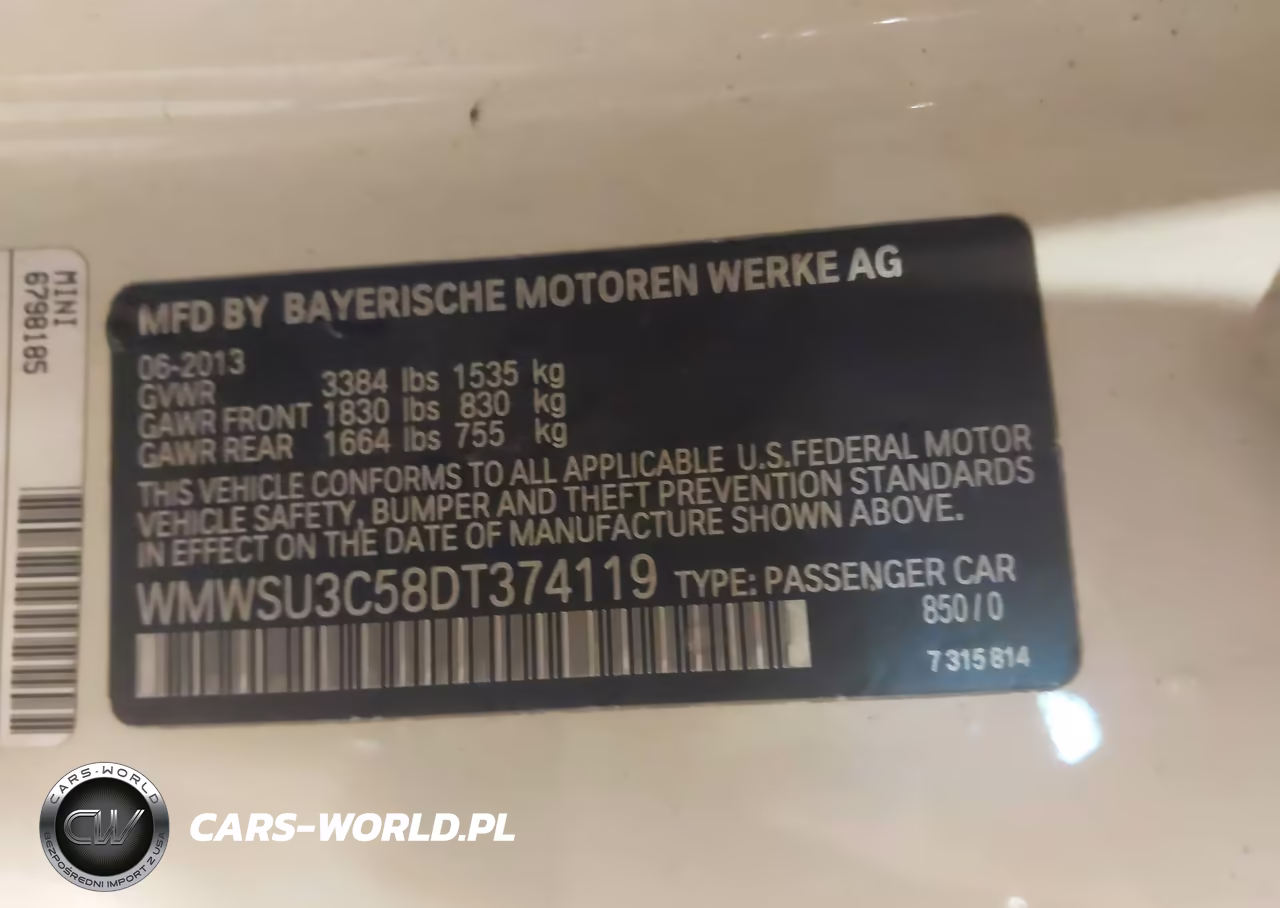2013 Mini Hardtop Cooper VIN:WMWSU3C58DT374119 - 9