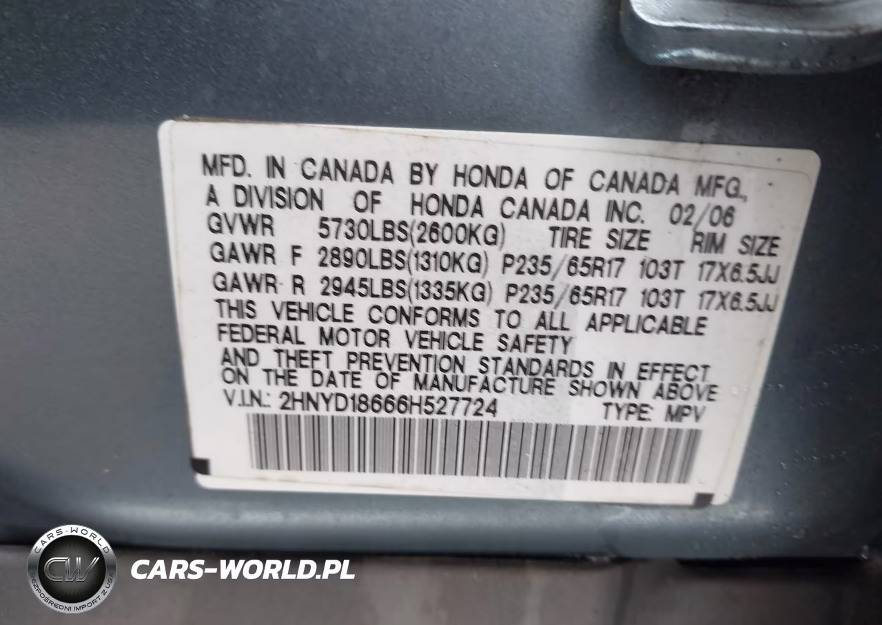 2006 Acura Mdx VIN:2HNYD18666H527724 - 9
