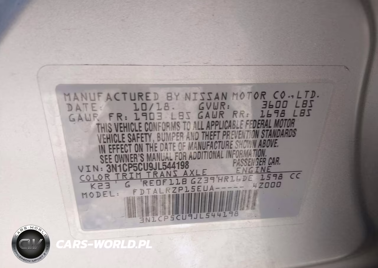 2018 Nissan Kicks S VIN:3N1CP5CU9JL544198 - 9