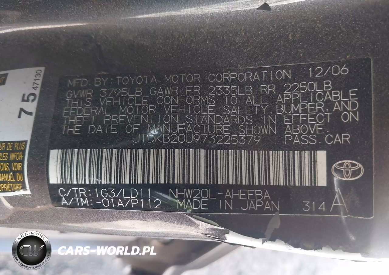 2007 Toyota Prius VIN:JTDKB20U973225379 - 9