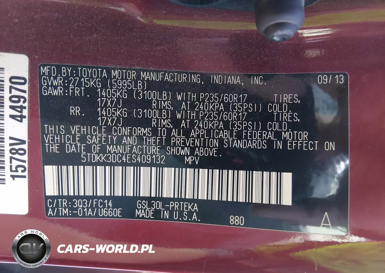 2014 Toyota Sienna Le V6 8 Passenger VIN:5TDKK3DC4ES409132 - 9