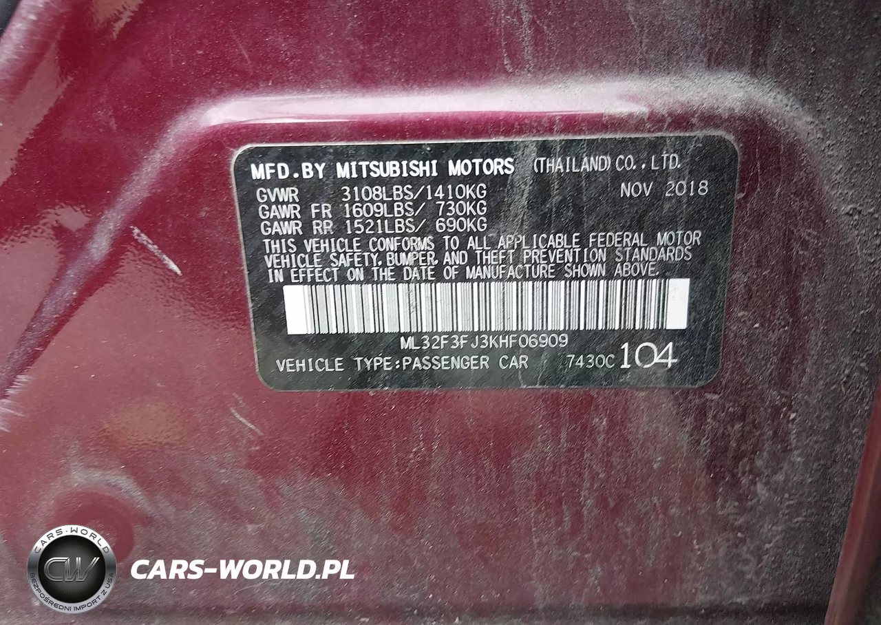 2019 Mitsubishi Mirage G4 Es VIN:ML32F3FJ3KHF06909 - 9