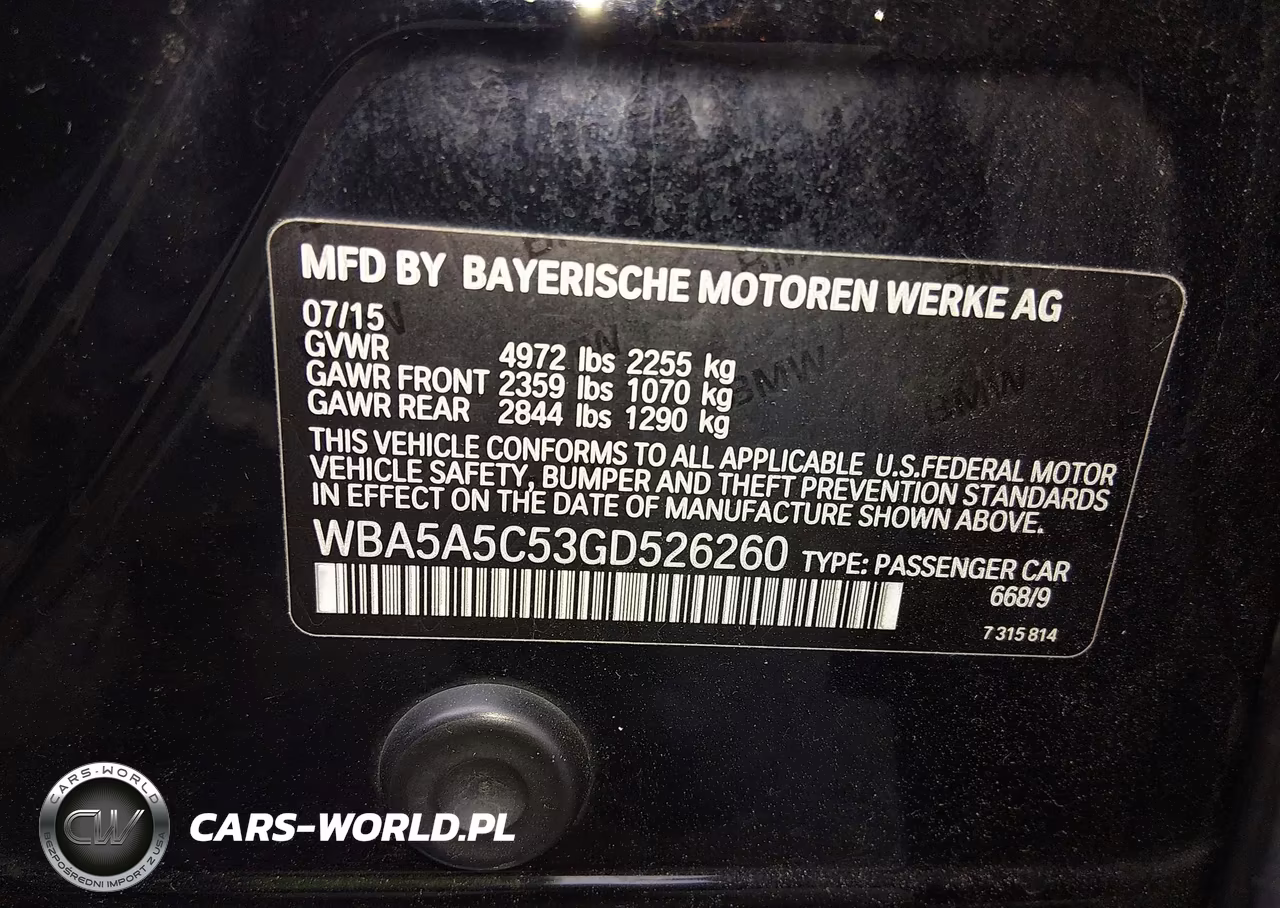 2016 BMW 528I VIN:WBA5A5C53GD526260 - 9
