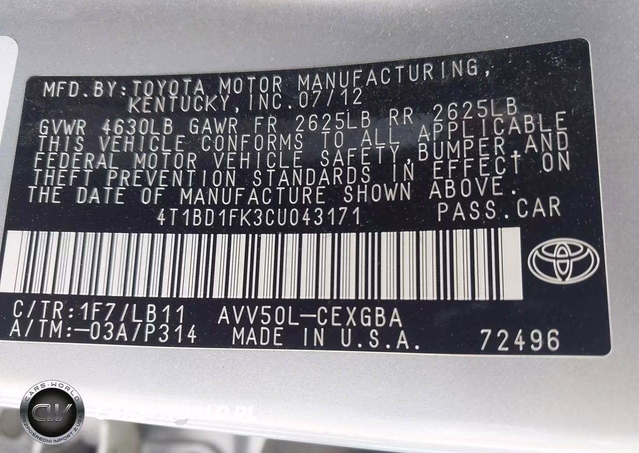 2012 Toyota Camry Hybrid Xle VIN:4T1BD1FK3CU043171 - 9
