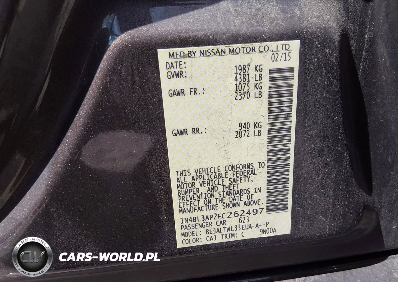 2015 Nissan Altima 3.5 Sl VIN:1N4BL3AP2FC262497 - 9
