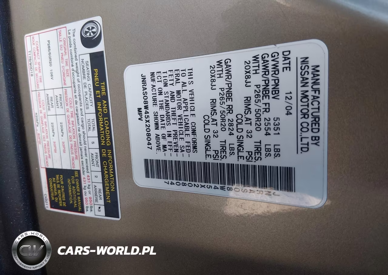 2005 Infiniti Fx35 VIN:JNRAS08W45X208047 - 9