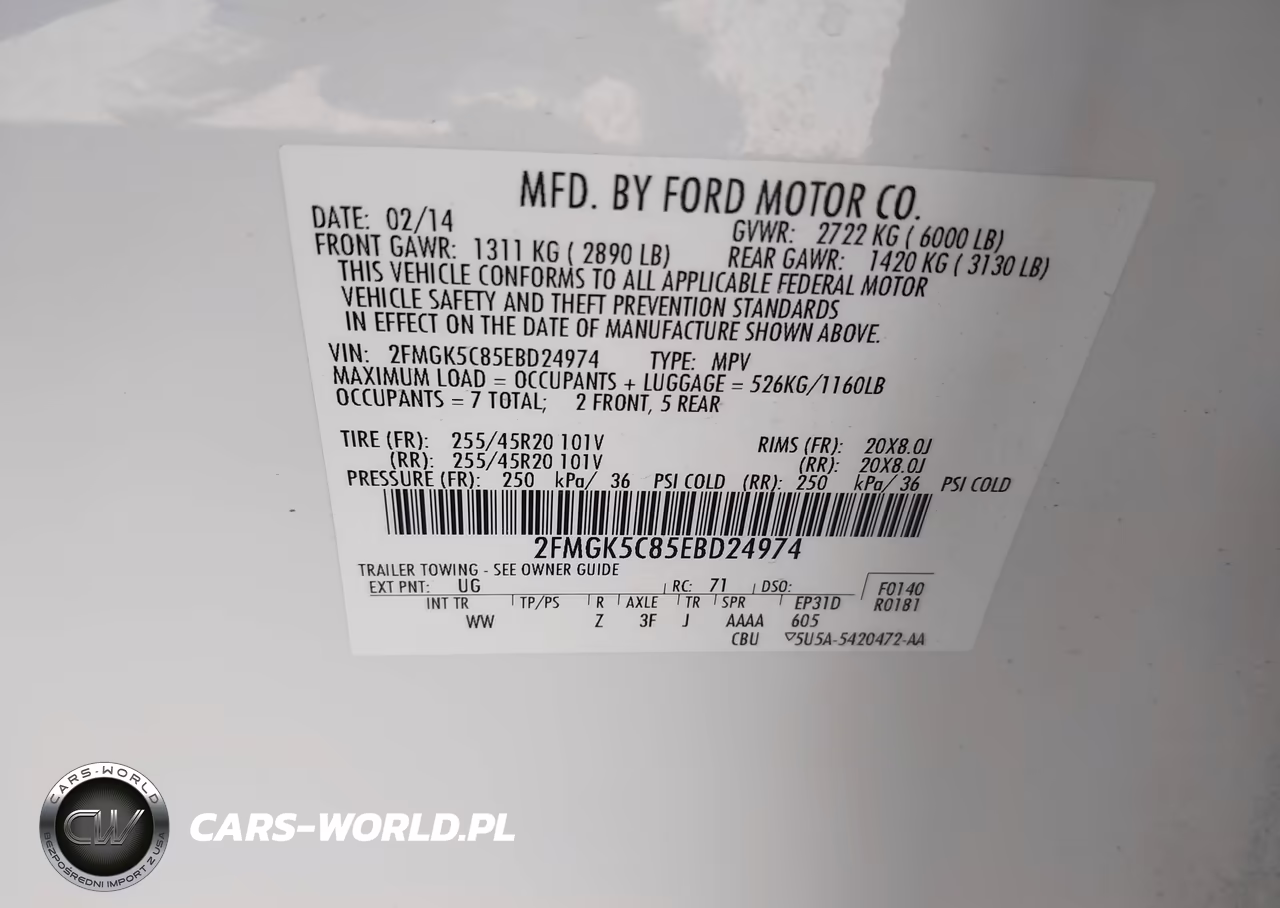 2014 Ford Flex Sel VIN:2FMGK5C85EBD24974 - 9