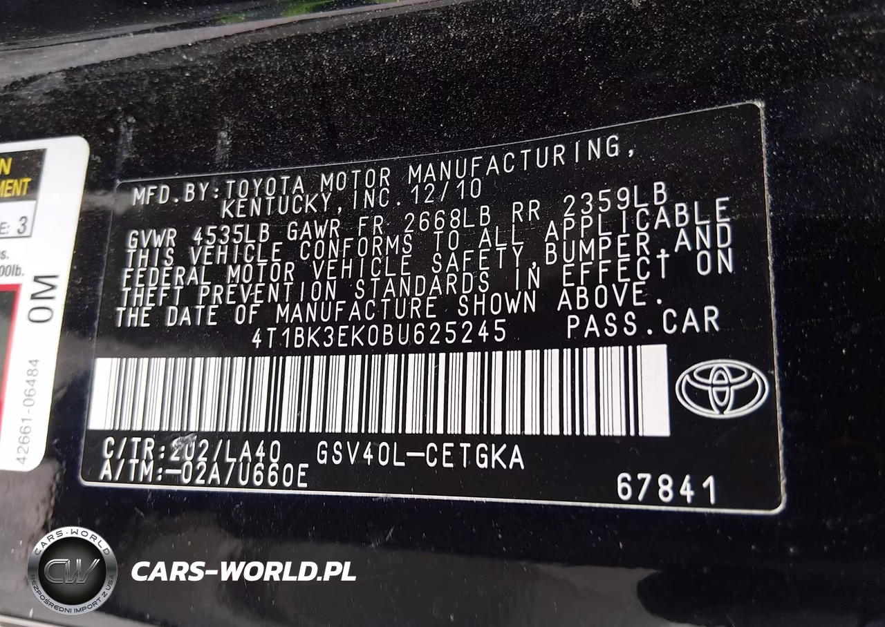 2011 Toyota Camry Xle V6 VIN:4T1BK3EK0BU625245 - 9