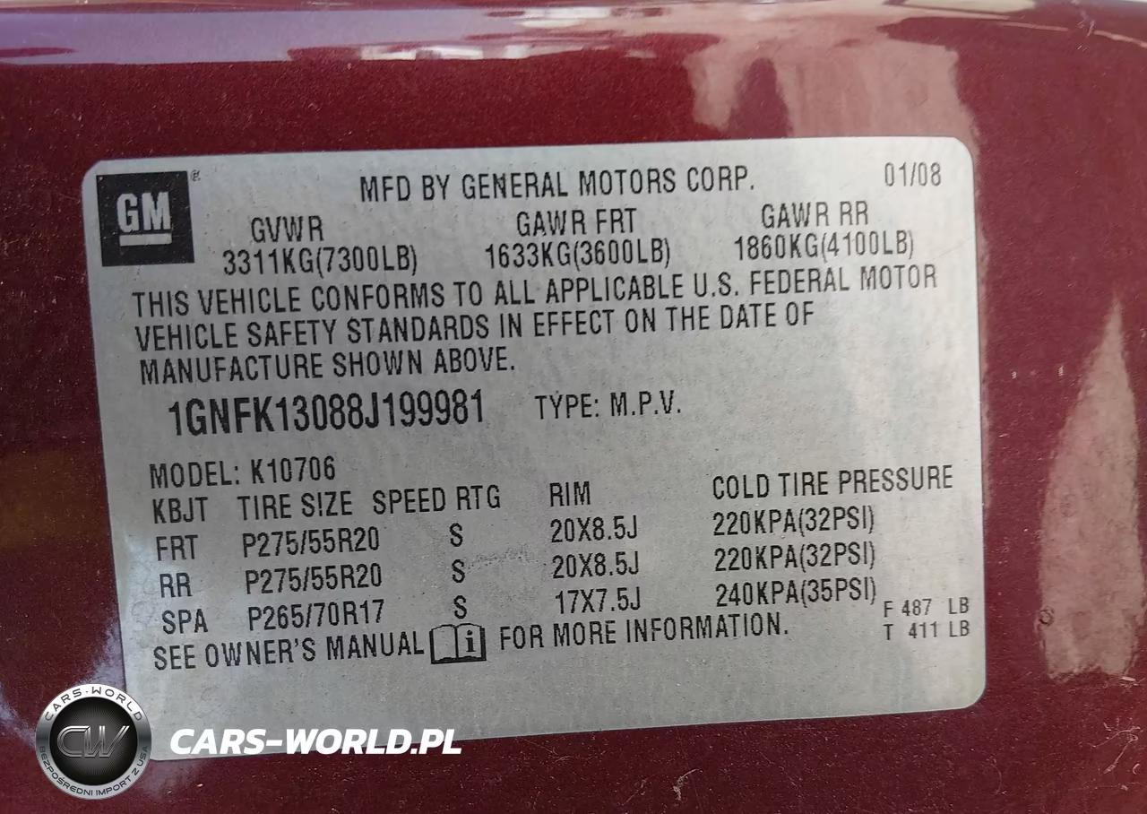 2008 Chevrolet Tahoe Ltz VIN:1GNFK13088J199981 - 9