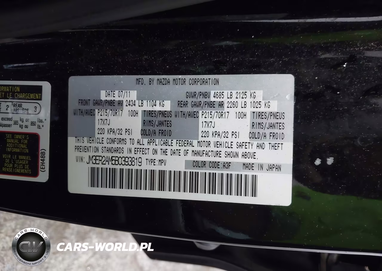 2011 Mazda Cx-7 I Sv VIN:JM3ER2AM5B0393819 - 9
