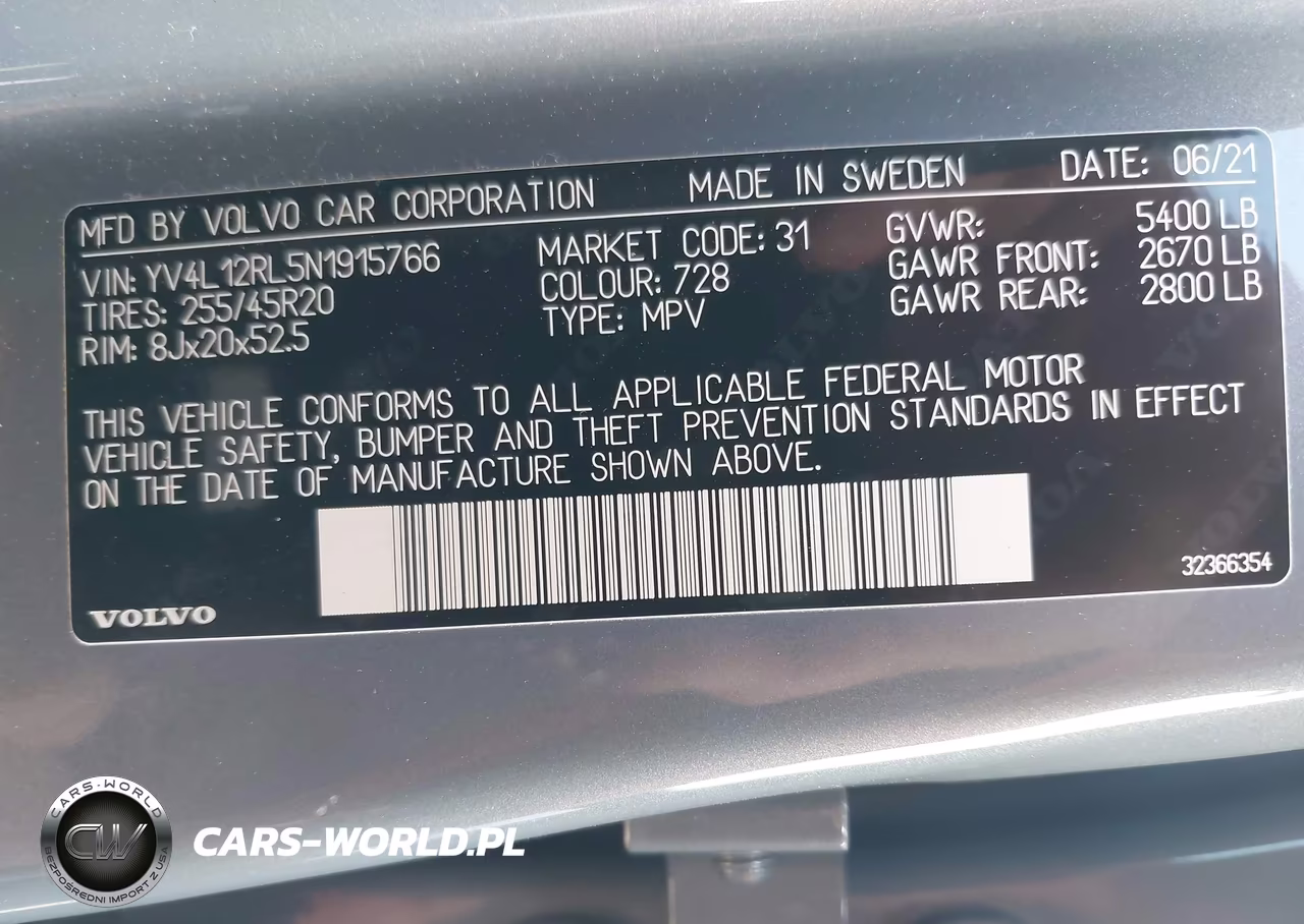 2022 Volvo Xc60 B5 Inscription VIN:YV4L12RL5N1915766 - 9