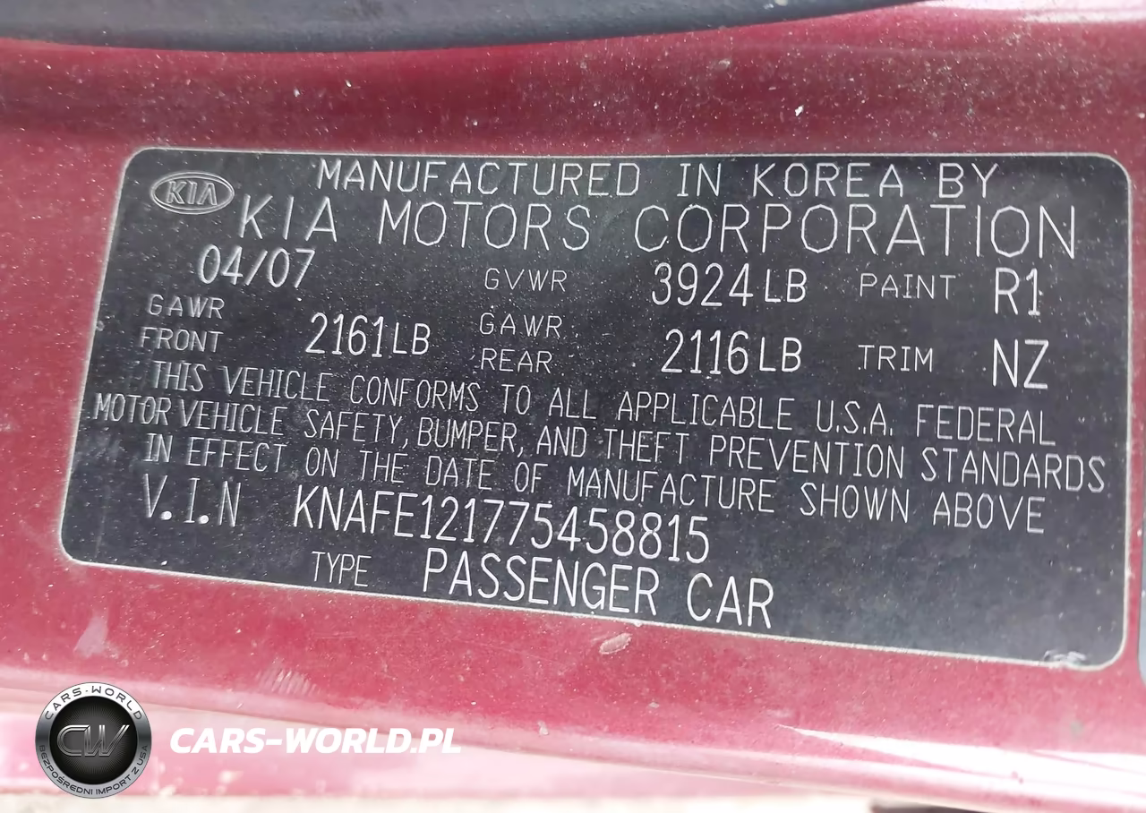 2007 Kia Spectra Ex VIN:KNAFE121775458815 - 9