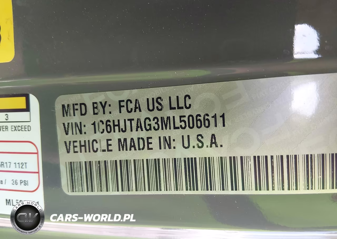2021 Jeep Gladiator Sport S 4X4 VIN:1C6HJTAG3ML506611 - 9