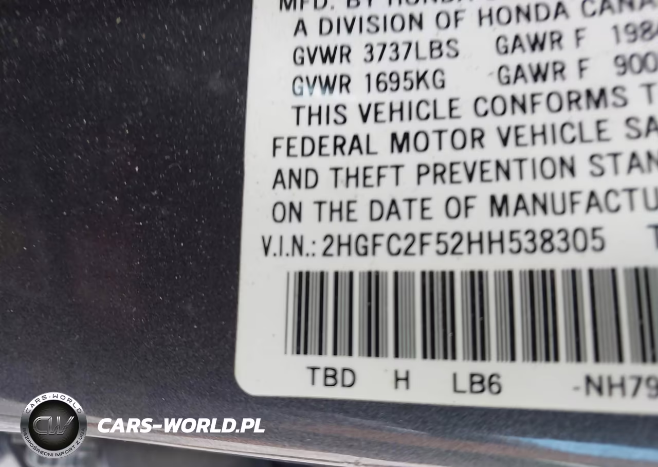 2017 Honda Civic Lx VIN:2HGFC2F52HH538305 - 9