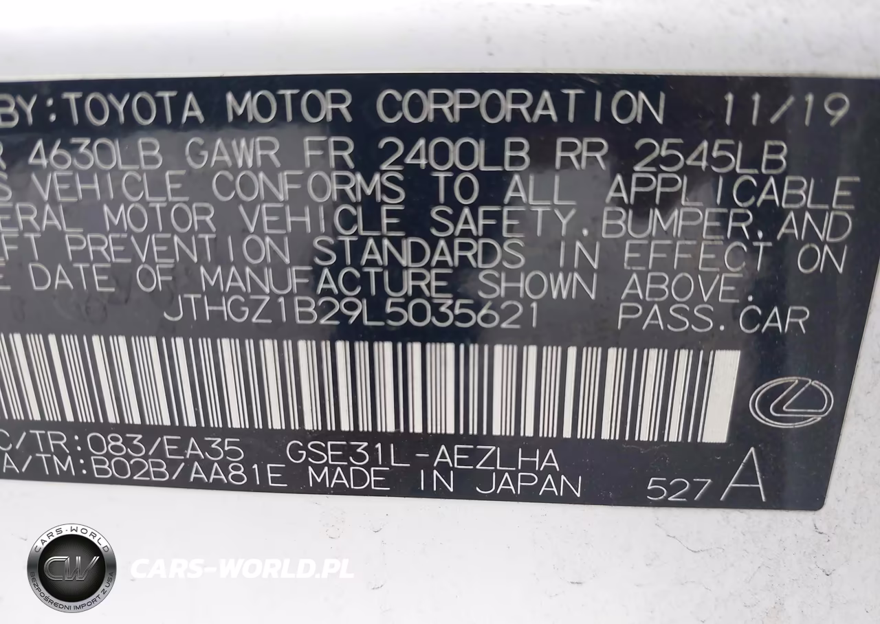 2020 Lexus Is 350 VIN:JTHGZ1B29L5035621 - 9