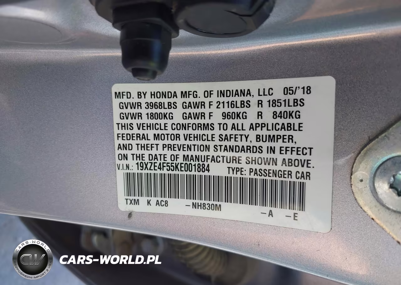 2019 Honda Insight Ex VIN:19XZE4F55KE001884 - 9