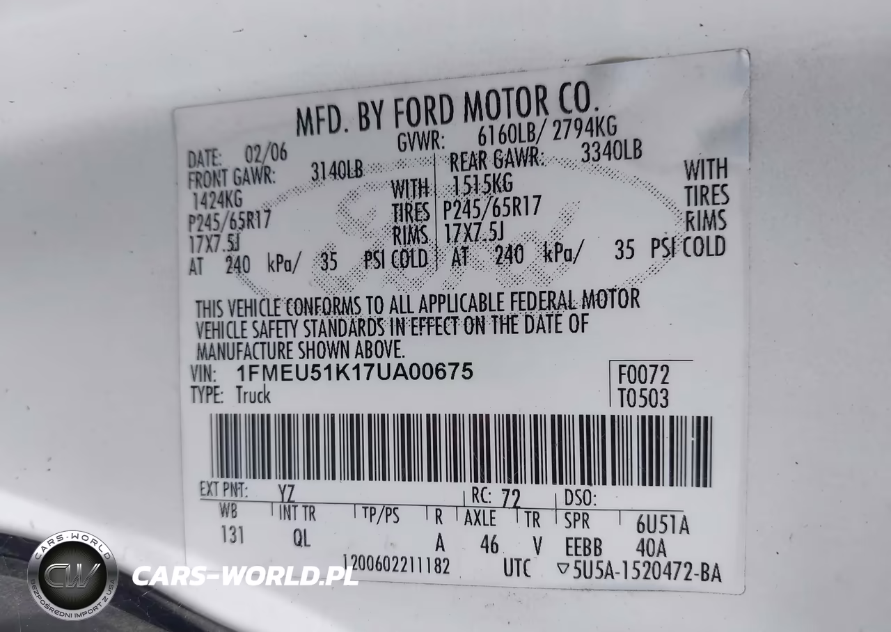 2007 Ford Explorer Sport Trac Xlt VIN:1FMEU51K17UA00675 - 9