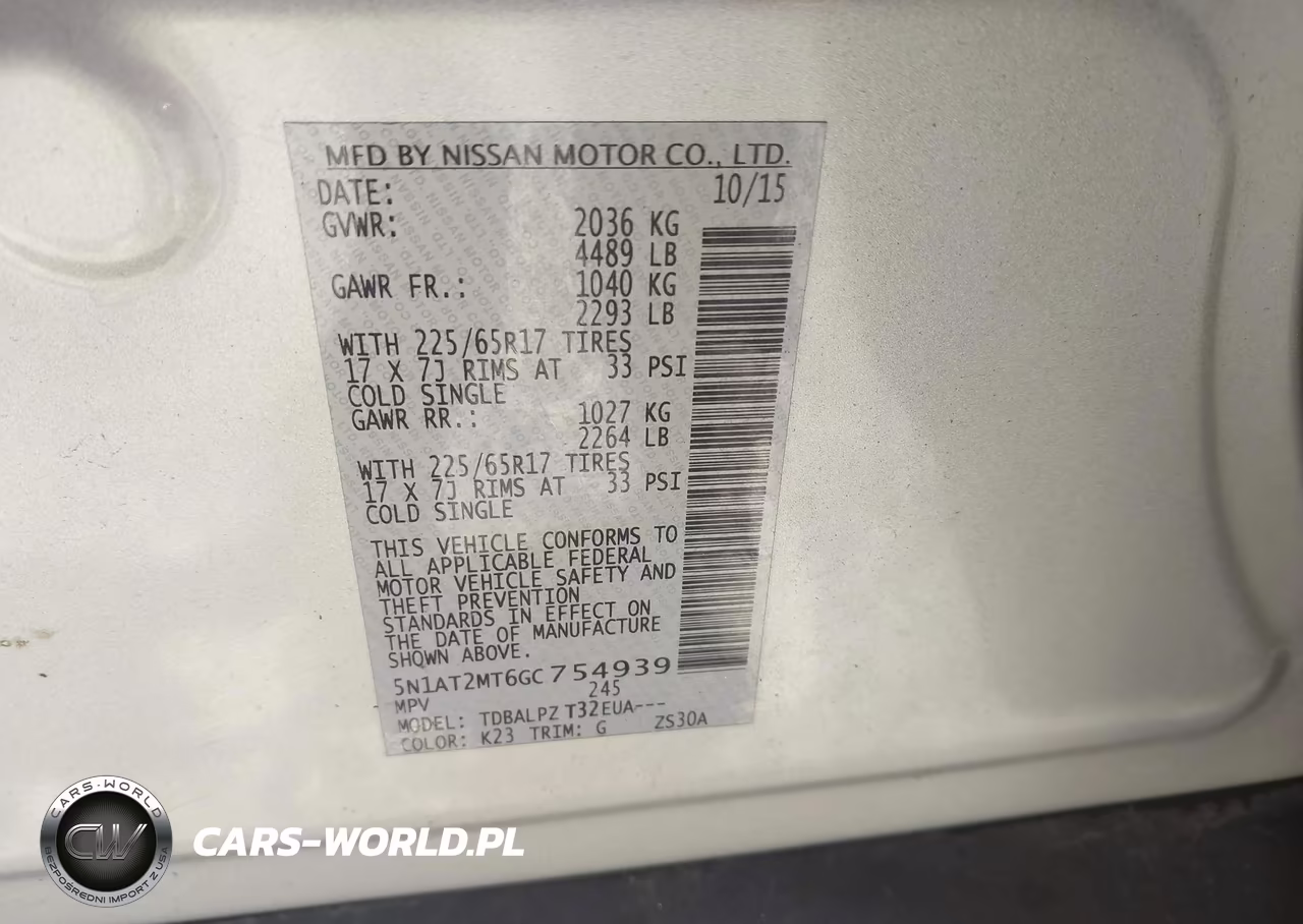 2016 Nissan Rogue S-Sl-Sv VIN:5N1AT2MT6GC754939 - 9