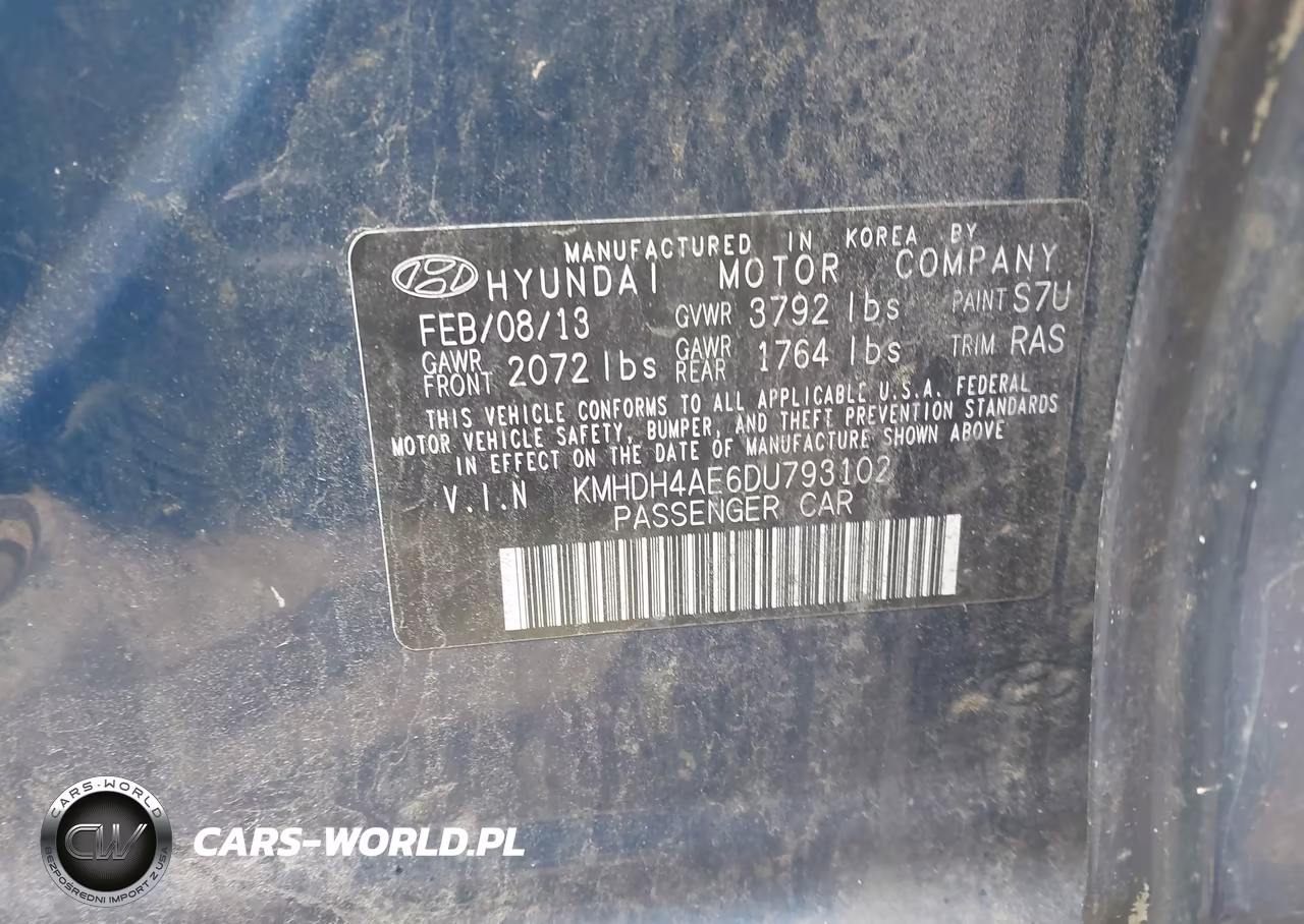 2013 Hyundai Elantra Gls VIN:KMHDH4AE6DU793102 - 9